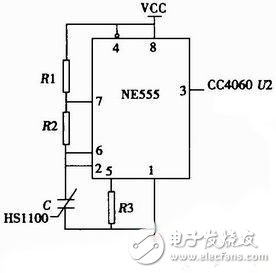 采用NE555定時(shí)器環(huán)境濕度測(cè)試儀系統(tǒng)電路設(shè)計(jì)