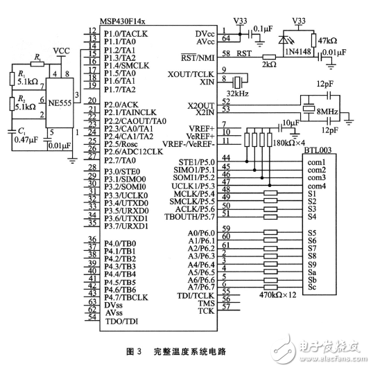 MSP430單片機熱敏電阻溫度測量系統(tǒng)電路設計