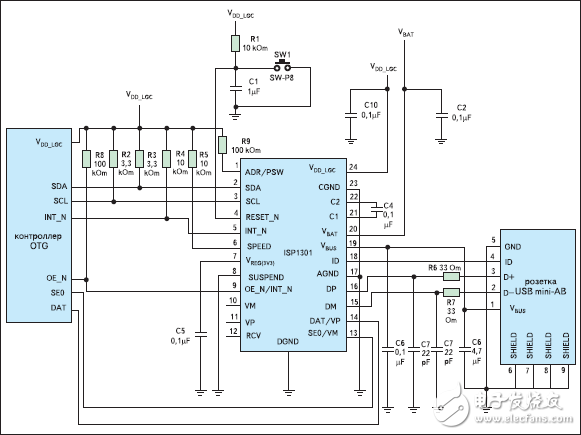 串行總線收發(fā)器ISP1301應(yīng)用電路設(shè)計