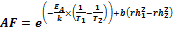 rh （公式 1）下試驗(yàn)結(jié)果的加速因子