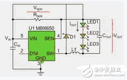 圖3：MBI6650應用電路。