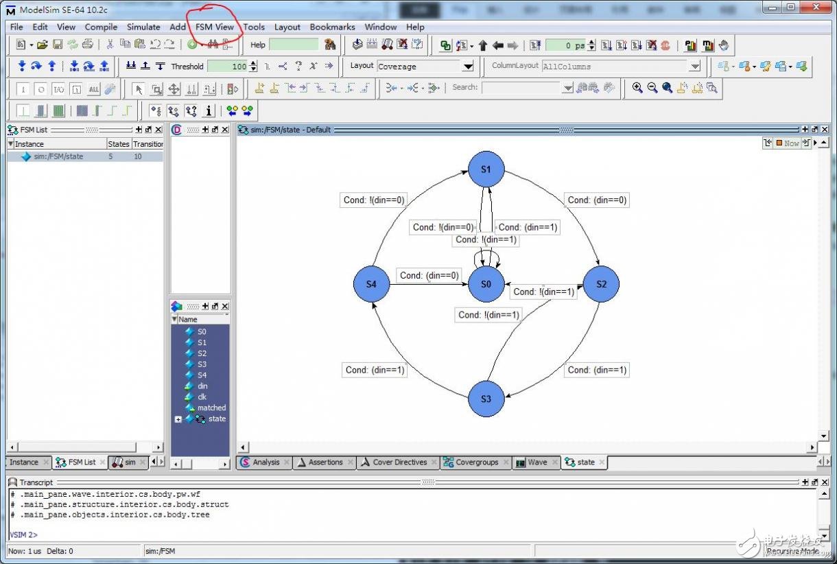 關(guān)于把ISE中的FSM直接變?yōu)闋顟B(tài)轉(zhuǎn)移圖的分析和介紹