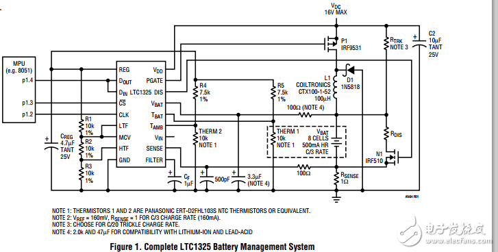 使用ltc1325電池管理IC