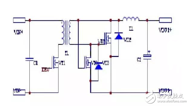 開關(guān)電源的損耗主要由3部分組成：功率開關(guān)管的損耗，高頻變壓器的損耗，輸出端整流管的損耗。在低電壓、大電流輸出的情況下，整流二極管的導(dǎo)通壓降較高，輸出端整流管的損耗尤為突出?？旎謴?fù)二極管（FRD）或超快恢復(fù)二極管（SRD）可達(dá)1.0～1.2V，即使采用低壓降的肖特基二極管（SBD），也會(huì)產(chǎn)生大約0.6V的壓降，這就導(dǎo)致整流損耗增大，電源效率降低。