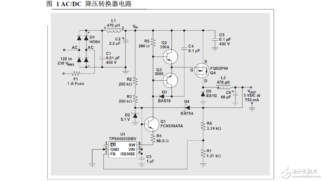 不帶變壓器的低成本、非隔離式AC/DC降壓轉(zhuǎn)換器