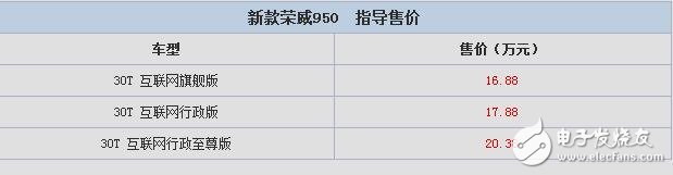 榮威950怎么樣？互聯(lián)網(wǎng)汽車智能系統(tǒng),多功能冷藏手套,售價(jià)區(qū)間為16.88-20.38萬元