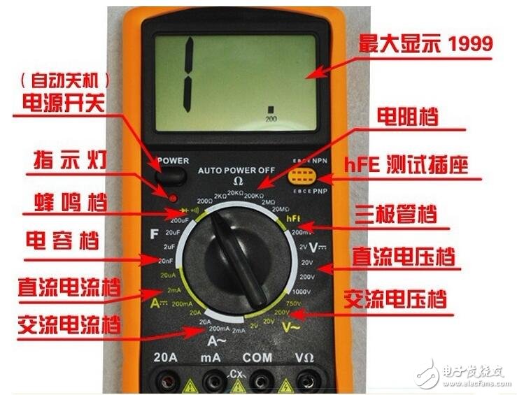 數(shù)字萬(wàn)用表使用方法及測(cè)試電流、電容、二極管的方法解析