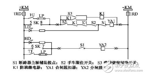 斷路器防跳回路_斷路器控制回路_斷路器信號回路