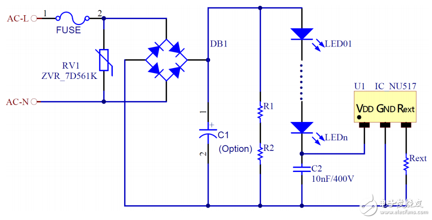 NU517單通道定電流LED驅(qū)動IC