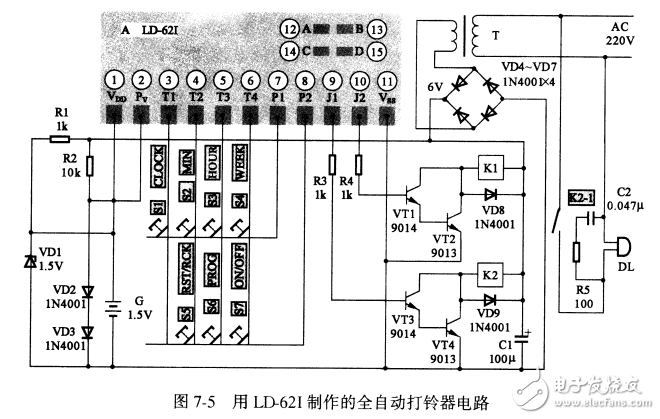 基于LD621多功能定時(shí)顯示模塊電路設(shè)計(jì)