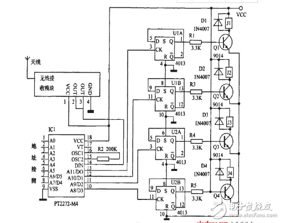 pt2262應(yīng)用電路圖