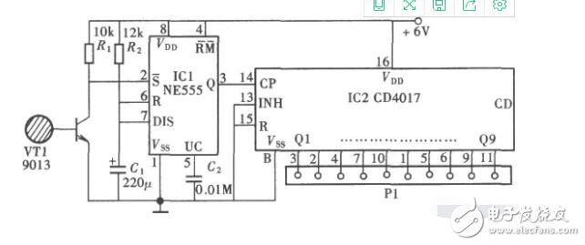 用cd4518構(gòu)成多路開關(guān)