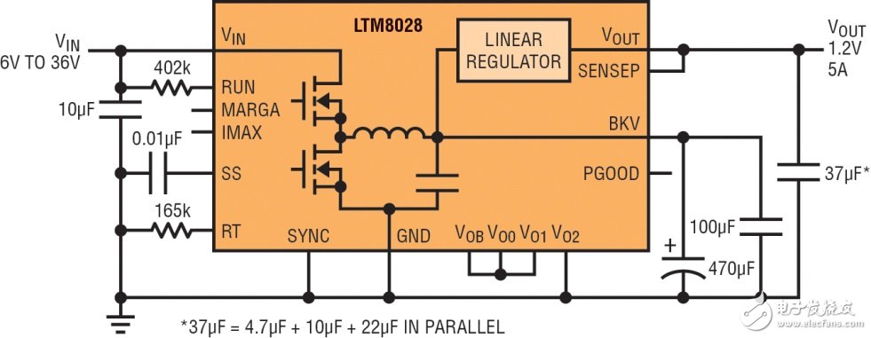 LTM8028線性穩(wěn)壓器高效率同步開關轉(zhuǎn)換器的響應特性