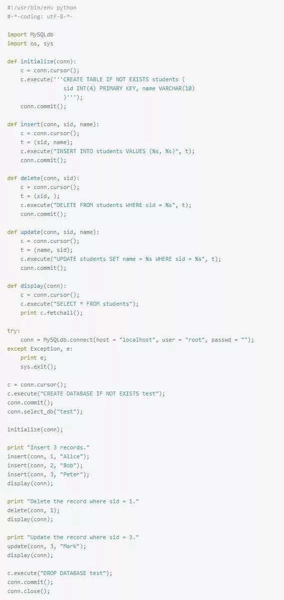 用Python操作數(shù)據(jù)庫的最詳細(xì)示例