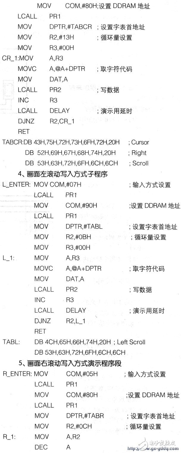 點(diǎn)陣液晶顯示模塊字符通用子程序