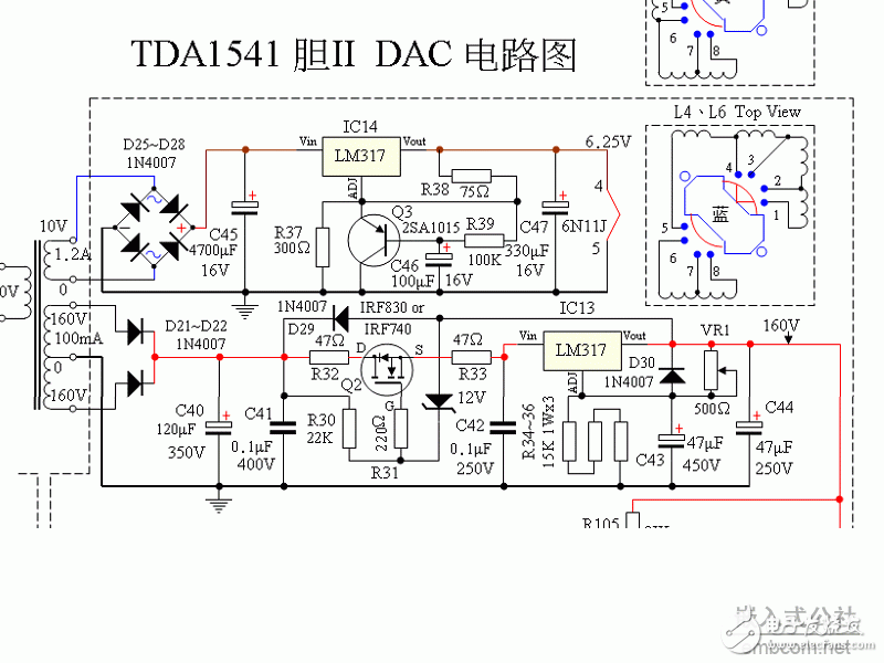 經(jīng)典膽機(jī)線路圖集TDA1541NOS DAC膽版電源.gif